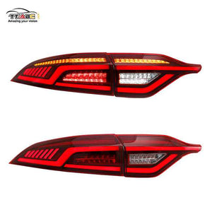 For 2020-2024 Toyota US Corolla LED Tail Lights with Sequential Breathing Turn Signal Replace OEM Dynamic Rear Lamps (Smoked/Red) - TT-ABC