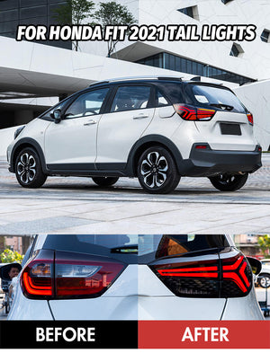 For 2021 Honda Fit Jazz Smoked Led Tail Lights Assembly - TT-ABC