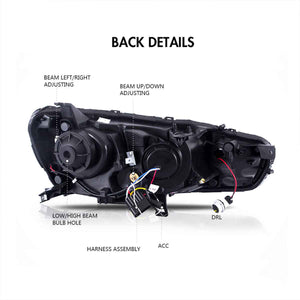 For Mitsubishi Lancer EVO X 2008-UP LED Demon Eye Projector Headlights(w/No devil eyes/w/devil eyes) (A5 Style) - TT-ABC