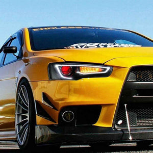 For Mitsubishi Lancer EVO X 2008-UP LED Demon Eye Projector Headlights(w/No devil eyes/w/devil eyes) (A5 Style) - TT-ABC