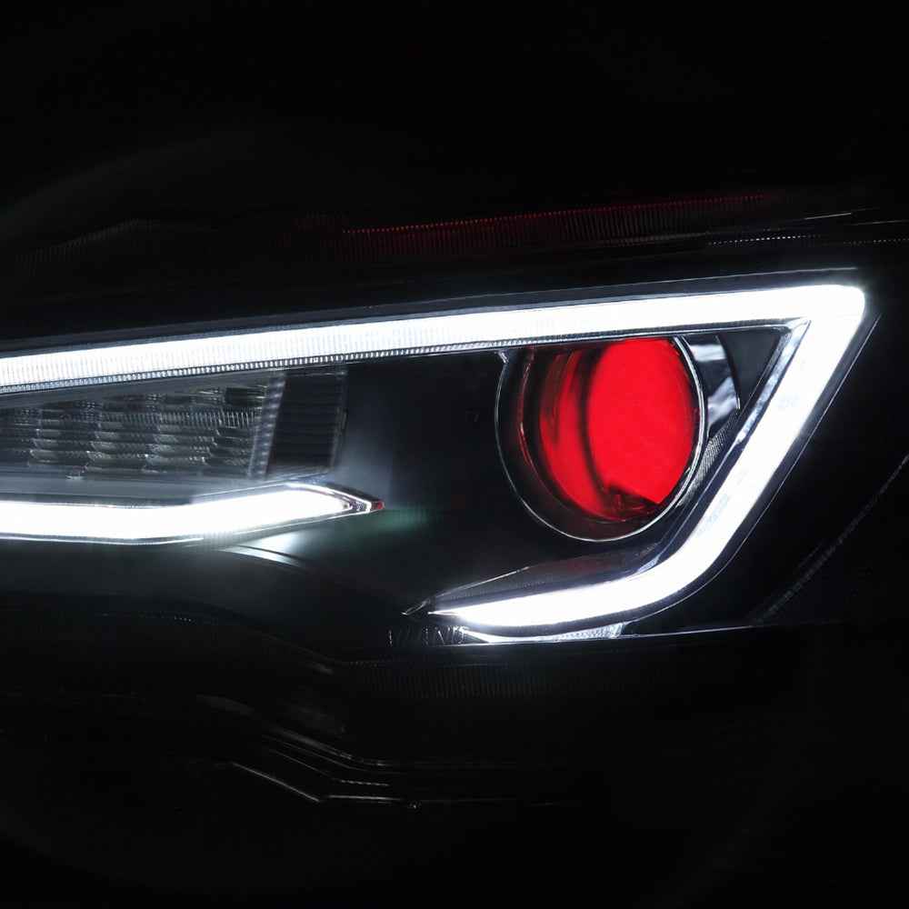 For Mitsubishi Lancer EVO X 2008-UP LED Demon Eye Projector Headlights(w/No devil eyes/w/devil eyes) (A5 Style) - TT-ABC