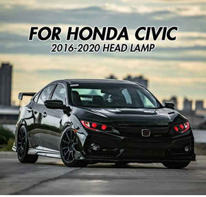 Headlights For 2016-2021 Honda Civic LED Start Animation Front Lamp - TT-ABC