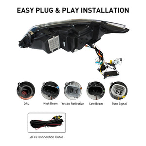 TT-ABC LED Headlight for 2012-2014 Toyota Camry Animation Sequential Front Lamps - TT-ABC