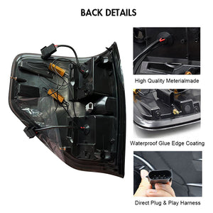 LED Tail Lights Assembly For 2009-2014 Ford F150 F-150 Pickup Truck Black Smoked Taillights Brake Rear Tail Lamps Accessories - TT-ABC