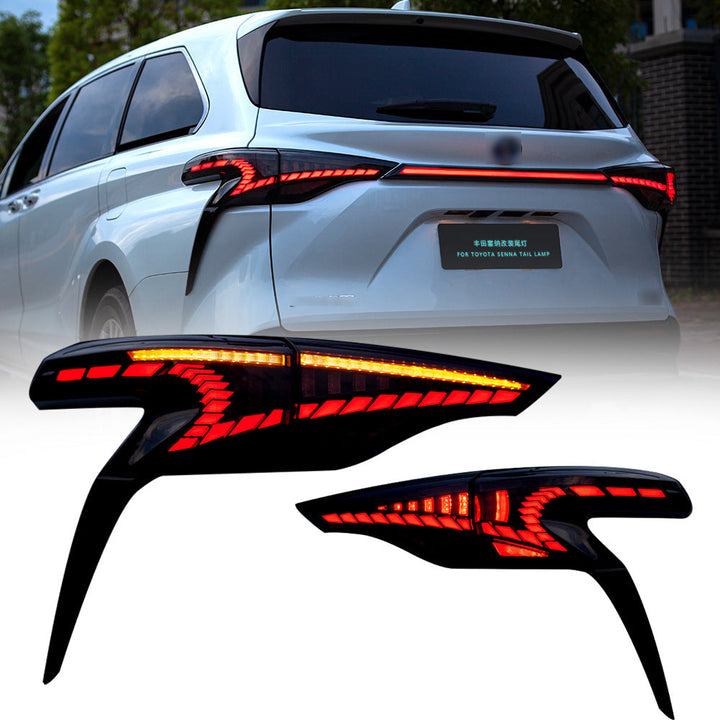LED Tail Lights & Middle Lamp for Toyota Sienna 2020-2023 Start Up Animation Sequential Turn Signal Rear Lamp Assembly - TT-ABC