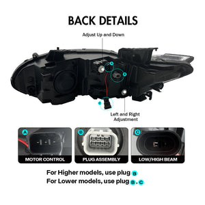 TT-ABC Led Headlight Assemblies For 2018-2022 Honda Accord LX/Ex/EXL/Sport/SE (Demon Eye) - TT-ABC