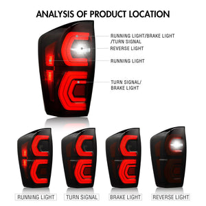 Led Tail Lights for Tacoma 2016-2019, Taillights Assembly for Toyota Tacoma SR/TRD Sport/TRD Off Road/Limited/TRD PRO - TT-ABC