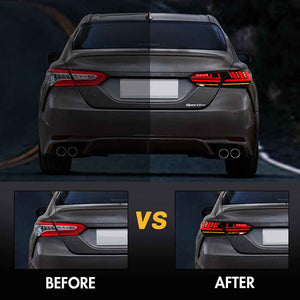 New Accessories For 2018-2024 Toyota Camry 8th Gen Led Tail Light Assembly, SE XSE LE Lexus Style - TT-ABC