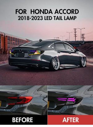 New RGB Taillights for Honda Accord Tail Lights 2018-2022 LX Sport EX EX-L Touring 10th Gen Accessory - TT-ABC