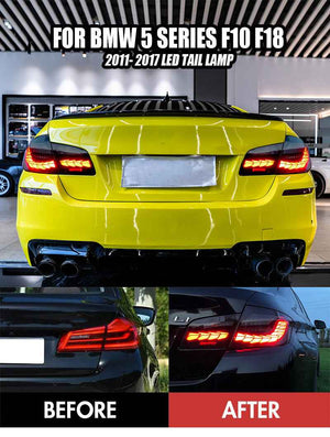 TT-ABC LED Tail Lights for 2011-2017 BMW 5 Series F10 F18 Led Tail Lights (Smoked/Red) - TT-ABC