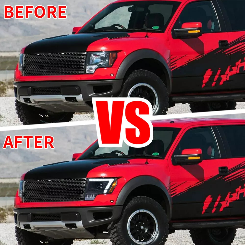 TT-ABC Led Headlight for 2009-2014 Ford F150 F-150 Front Lamp Assembly - TT-ABC