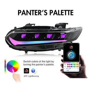 TT-ABC RGB Headlight For 2018-2022 Honda Accord LX/Ex/EXL/Sport/SE 10th Gen Headlight Assembly - TT-ABC