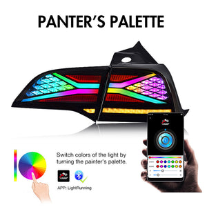 RGB LED Tail Lights For Tesla Model 3 Model Y 2017-2021 Rear Lamp Assembly - TT-ABC