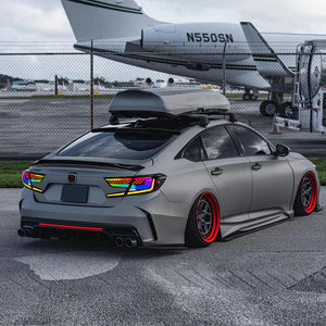 RGB Tail Lights Assembly for Honda Accord 2018-2022 10th Gen, Rear Lamp Replacement Accessory - TT-ABC