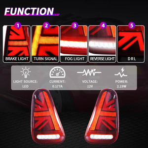 TT-ABC Led Tail Lights for 2001-2008 Mini Cooper R50-R53 Tail Light Assembly - TT-ABC