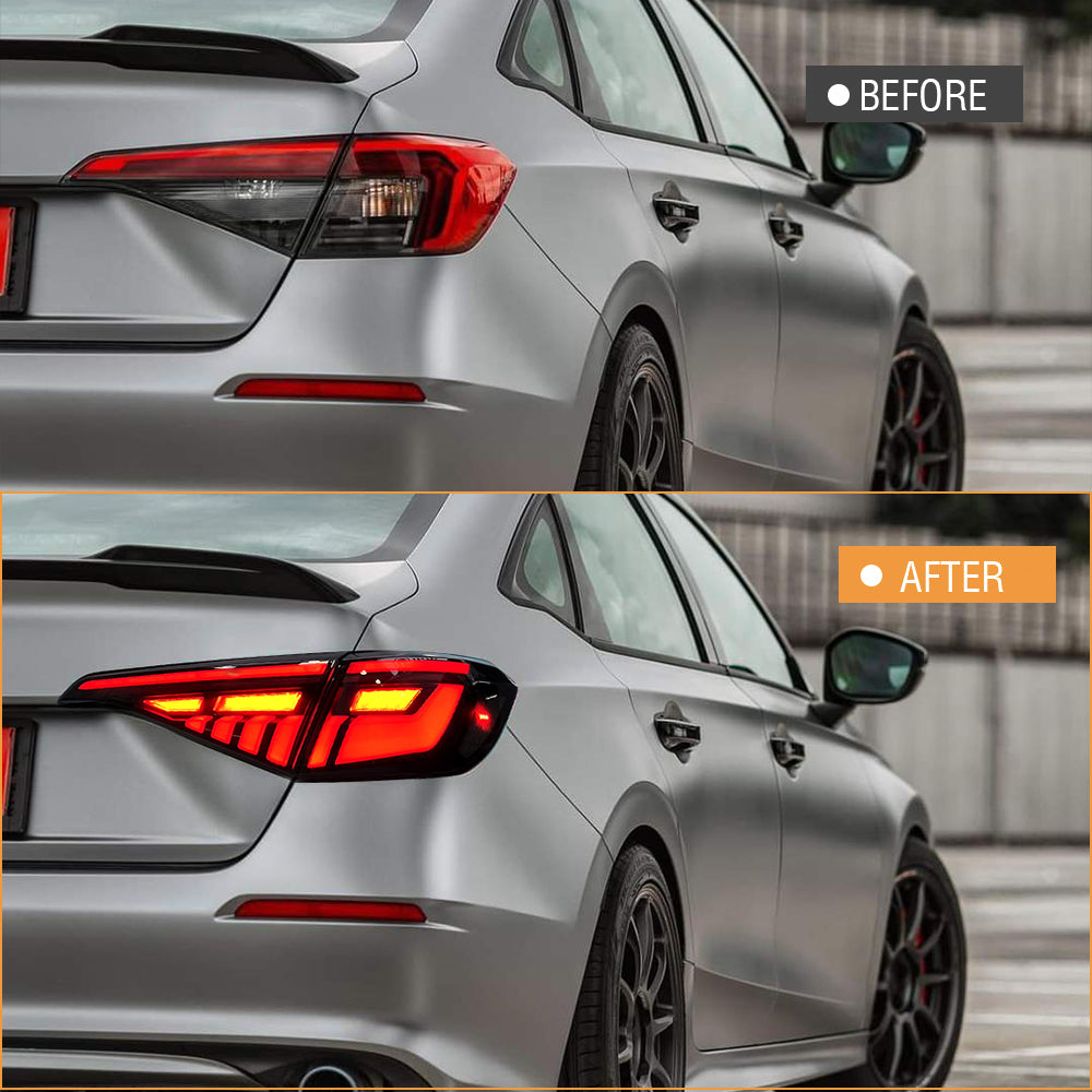 Smoke gray LED Tail Light Assembly for 2022-2025 11th gen Honda Civic - TT-ABC