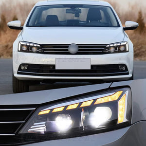 TT-ABC LED Headlight Assembly for 2012-2018 VW Volkswagen Jetta MK6 With Startup Animation Sequential Turn Signal - TT-ABC