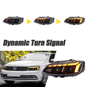 TT-ABC LED Headlight Assembly for 2012-2018 VW Volkswagen Jetta MK6 With Startup Animation Sequential Turn Signal - TT-ABC