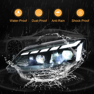 TT-ABC LED Headlight Assembly for 2012-2018 VW Volkswagen Jetta MK6 With Startup Animation Sequential Turn Signal - TT-ABC