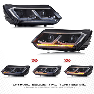 TT-ABC LED Headlight for 2013-2017 Volkswagen Tiguan Start Animation Sequence Signal Accessory HeadLamp Assembly - TT-ABC