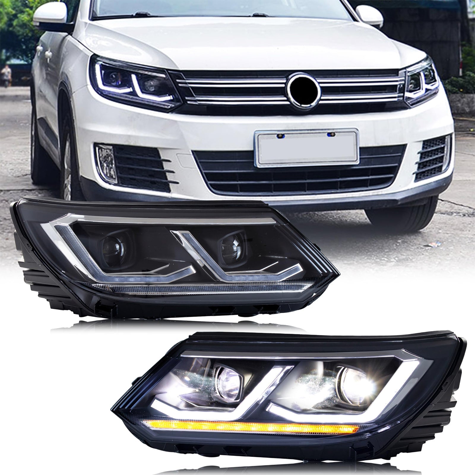 TT-ABC LED Headlight for 2013-2017 Volkswagen Tiguan Start Animation Sequence Signal Accessory HeadLamp Assembly - TT-ABC