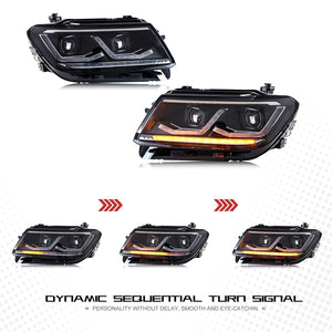 TT-ABC LED Headlight for 2017-2021 Volkswagen VW Tiguan With Start UP Animation Sequential Turn Signal Front Lamp - TT-ABC