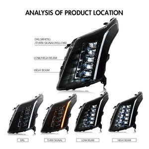 TT-ABC LED Headlights For 2010-2016 Cadillac SRX Halogen Front Lamps Assembly - TT-ABC