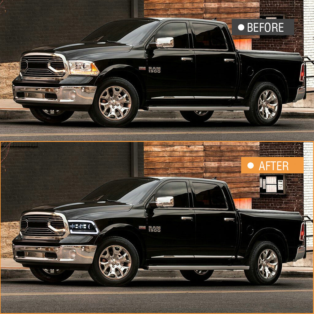 TT-ABC LED Headlights for 2009-2018 Dodge RAM 1500,2013-2018 Dodge RAM 1500 2500 Headlamp With Sequential Turn Signal - TT-ABC