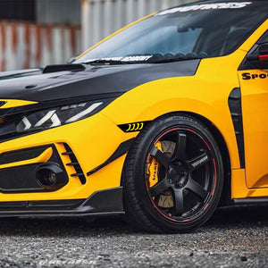 TT-ABC LED Side Marker Lights For 2016-2021 Honda Civic Sedan/Coupe/Hatchback Smoked Lens Yellow LED Turn Signal - TT-ABC