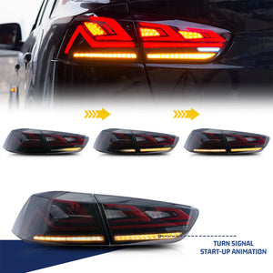 TT-ABC LED Tail Lights for 2008-2017 Mitsubishi Lancer & EVO X Startup Animation Sequential Rear Lamps - TT-ABC