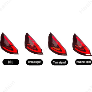 TT-ABC LED Tail Lights for 2008-2019 Ford Fiesta Hatchback SE ST Sequential Start-up Animation Rear Lamps Assembly - TT-ABC