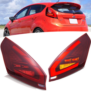 TT-ABC LED Tail Lights for 2008-2019 Ford Fiesta Hatchback SE ST Sequential Start-up Animation Rear Lamps Assembly - TT-ABC