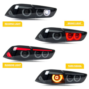 TT-ABC LED Tail Lights for 2009-2021 Mitsubishi Lancer EVO X Start-up Animation Sequential Turn Signal Rear Lamps Assembly - TT-ABC