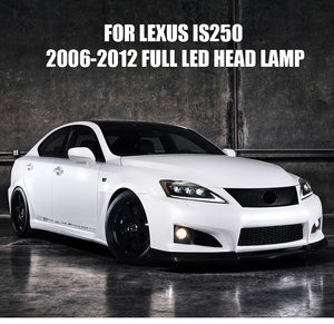 TT-ABC Led Headlight For 2006-2012 Lexus IS250C IS350C, 2008-2014 Lexus ISF Headlights with Sequential Turn Signal Projector - TT-ABC