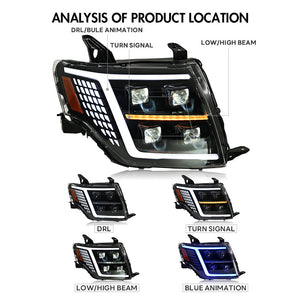 TT-ABC Led Headlight For 2009-2021 Mitsubishi Pajero V93 V97 Led Headlights With Dynamic Animation Lights - TT-ABC