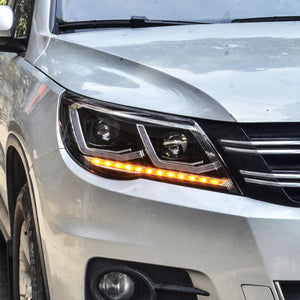 TT-ABC Led Headlight for 2010-2012 Volkswagen Tiguan upgrade New Tiguan X led Projector Lens DRL Signal HeadLamp Assembly - TT-ABC