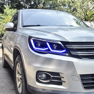 TT-ABC Led Headlight for 2010-2012 Volkswagen Tiguan upgrade New Tiguan X led Projector Lens DRL Signal HeadLamp Assembly - TT-ABC