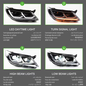 TT-ABC Led Headlight for 2010-2012 Volkswagen Tiguan upgrade New Tiguan X led Projector Lens DRL Signal HeadLamp Assembly - TT-ABC