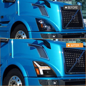 TT-ABC Led Headlight for Volvo VNL 670 VNM 2004-2018/VN 2004-2015/Volvo VNX 2015-2018 Headlight Assembly with Sequential Turn Signal - TT-ABC