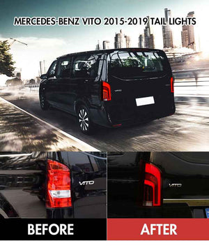TT-ABC Led Tail Light For 2015-2019 Mercedes-Benz Vito M447 MPV Rear Lamps Assembly (Smoked/Red) - TT-ABC
