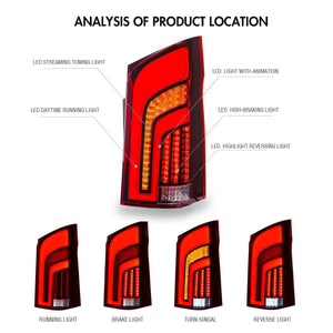 TT-ABC Led Tail Light For 2015-2019 Mercedes-Benz Vito M447 MPV Rear Lamps Assembly (Smoked/Red) - TT-ABC