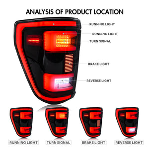 TT-ABC Led Tail Light for 2021-2024 Ford F-150 F150 XL STX - TT-ABC