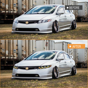 TT-ABC New LED Headlights For 2006-2011 Honda Civic 4Dr 8Th Gen Sedan Animation Signal Headlight - TT-ABC