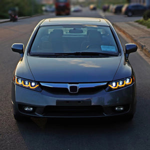 TT-ABC New LED Headlights For 2006-2011 Honda Civic 4Dr 8Th Gen Sedan Animation Signal Headlight - TT-ABC