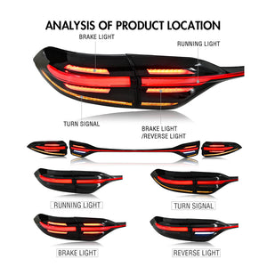 TT-ABC New Led Tail Lights for 2020-2024 Toyota Corolla Start Up Animation DRL Sequential Indicator Rear Lamp Assembly - TT-ABC