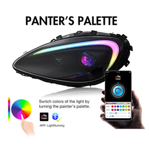 TT-ABC RGB Headlight For 2005-2013 Chevrolet Corvette C6 LED Headlight Assembly - TT-ABC