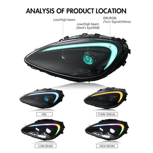 TT-ABC RGB Headlight For 2005-2013 Chevrolet Corvette C6 LED Headlight Assembly - TT-ABC