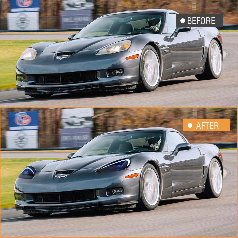 TT-ABC RGB Headlight For 2005-2013 Chevrolet Corvette C6 LED Headlight Assembly - TT-ABC