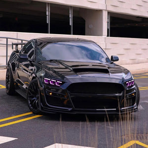 TT-ABC RGB Headlight For 2015-2017 Ford Mustang S550 Projector Front Lamp Assembly with Triple Beam Len - TT-ABC