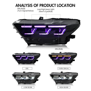 Used Led Headlight For 2015-2023 Ford Mustang Headlight Assembly - TT-ABC